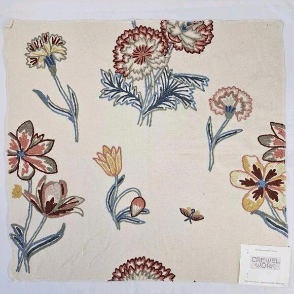 Other - The Crewel Work Company "Cebu" Vintage Embroidery Pillow Fabric 26"x26" Square